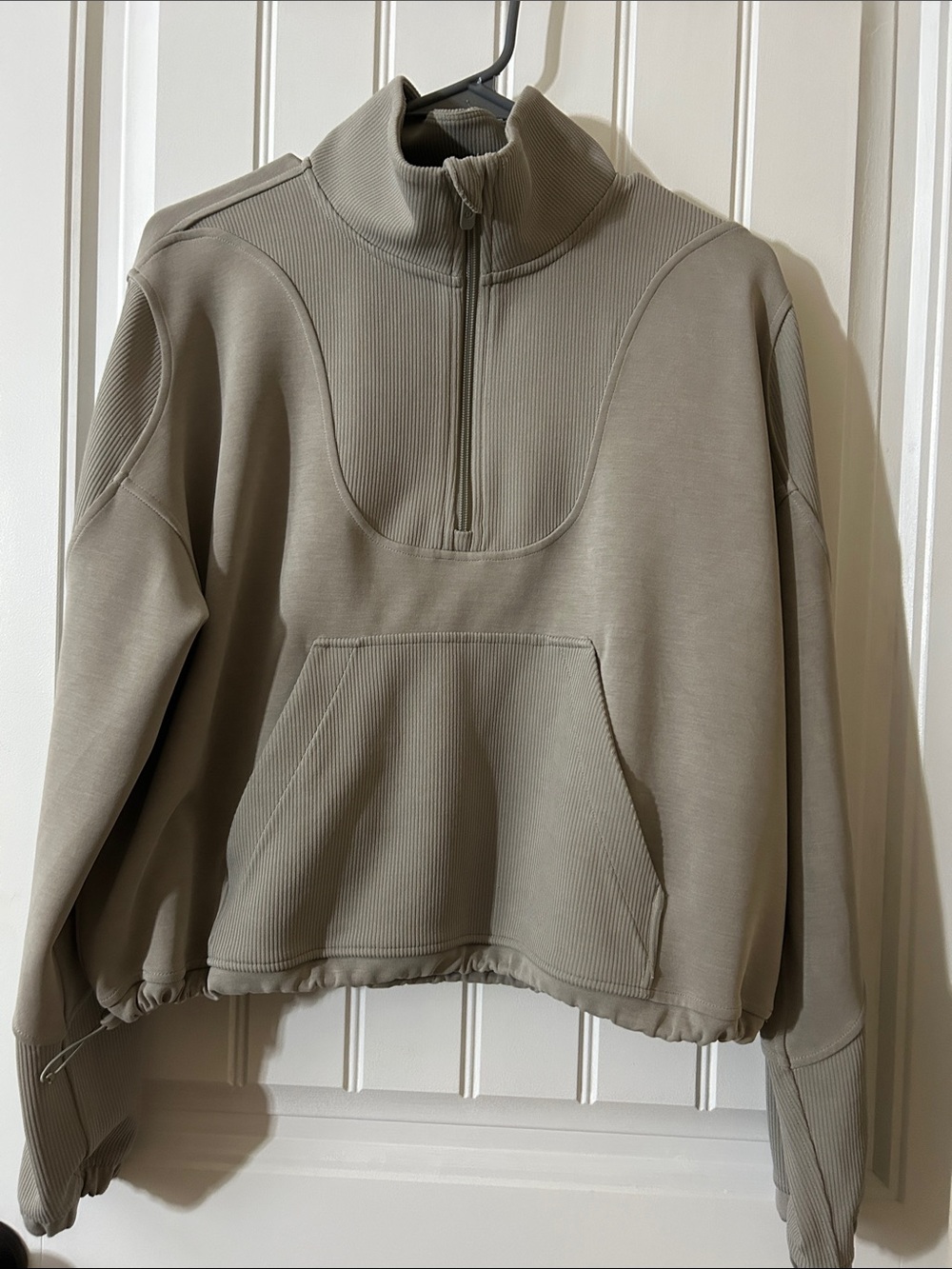 lululemon athletica Taupe Half-Zip Cowl Sweater